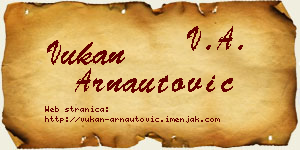 Vukan Arnautović vizit kartica